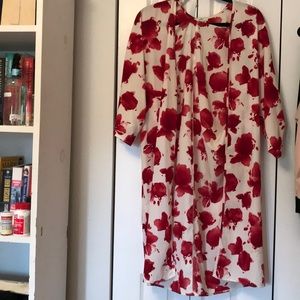 Red floral kimono